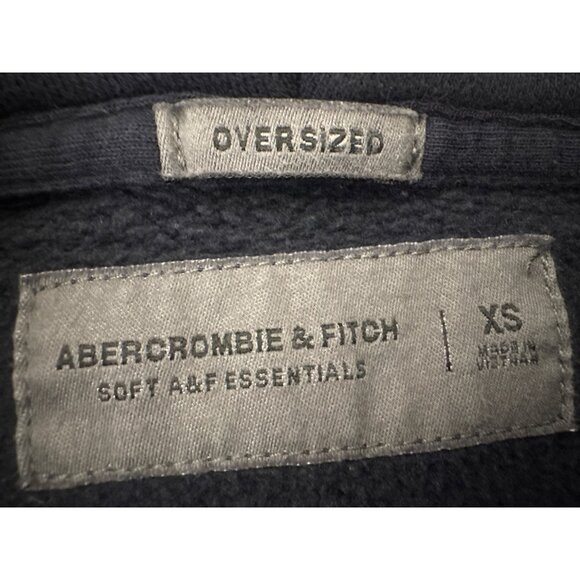 Abercrombie & Fitch XS Oversized Navy Blue Hoodie Soft A&F Essentials - Picture 4 of 14
